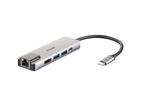 Docking USB Tipo-C D-Link DUB-M520/ 2xUSB/ 1xUSB Tipo-C/ 1xHDMI/ 1xRJ45/ 1xThunderbolt/ Gris