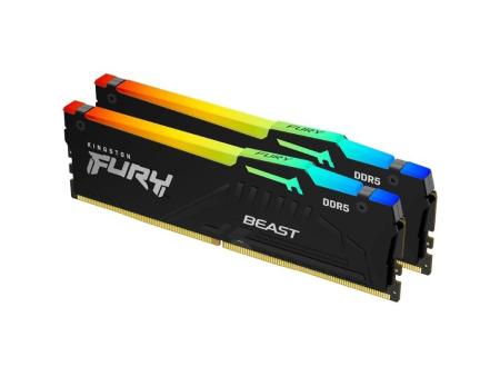 Memoria RAM Kingston FURY Beast RGB 2 x 16GB/ DDR5/ 6000MHz/ 1.35V/ CL36/ DIMM