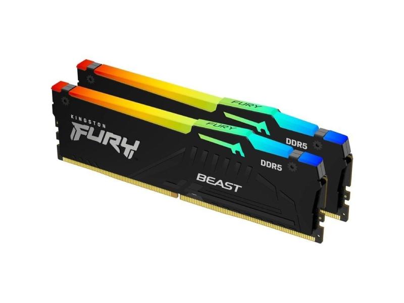 Memoria RAM Kingston FURY Beast RGB 2 x 16GB/ DDR5/ 6000MHz/ 1.35V/ CL36/ DIMM