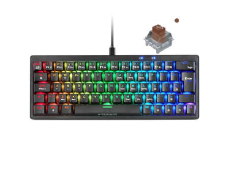 Teclado Gaming Mecánico Mars Gaming MKMINIPRO/ Switch Marrón/ Negro