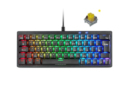 Teclado Gaming Mecánico Mars Gaming MKMINIPRO/ Switch Amarillo/ Negro