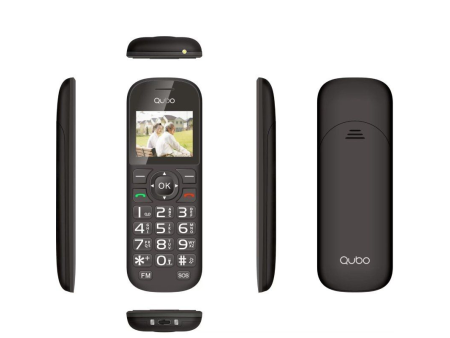 Teléfono Móvil Qubo D-1803 para Personas Mayores/ Negro