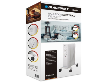 Radiador de Aceite Blaupunkt BP1015/ 1000W/ 5 Elementos Caloríficos