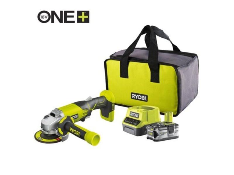 Amoladora Sin Cable Ryobi ONE+ R18AG-140S/ 1 Batería 18V 4.0 Ah/ Cargador 2.0 A/ Bolsa de Transporte