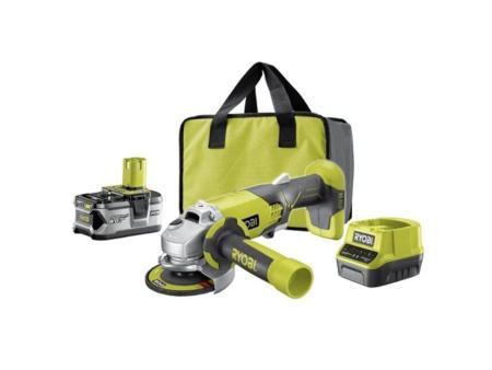 Amoladora Sin Cable Ryobi ONE+ R18AG-140S/ 1 Batería 18V 4.0 Ah/ Cargador 2.0 A/ Bolsa de Transporte