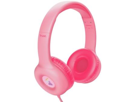 Auriculares Infantiles Trust Nouna Kids/ con Micrófono/ Rosas