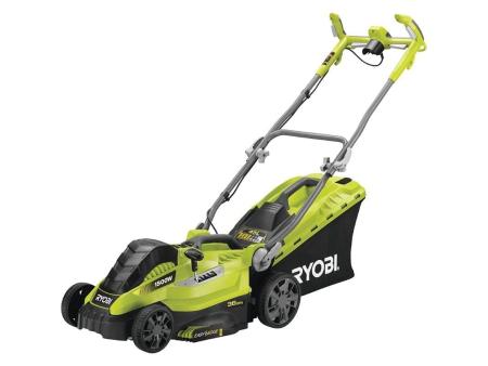 Cortacésped Ryobi RLM15E36H/ 1500W/ Corte Ø36cm/ Incluye Recolector de Hierba 45L y Adaptador Mulching