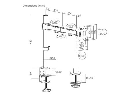 Soporte para Monitor Aisens DT32TSR-277/ hasta 10kg