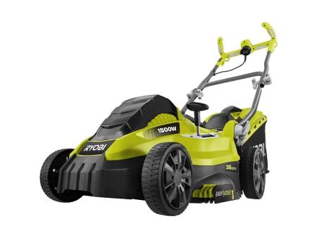 Cortacésped Ryobi RLM15E36H/ 1500W/ Corte Ø36cm/ Incluye Recolector de Hierba 45L y Adaptador Mulching