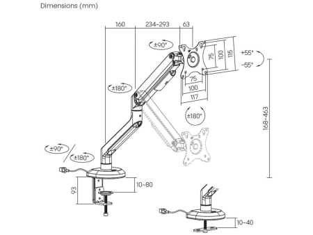 Soporte Gaming para Monitor Aisens DT32TSR-295/ hasta 9kg