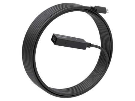 Cable Alargador USB 3.2 con Amplificador Aisens A107-0869/ USB Tipo-C Macho - USB Tipo-C Hembra/ Hasta 100W/ 20Gbps/ 5m/ Negro