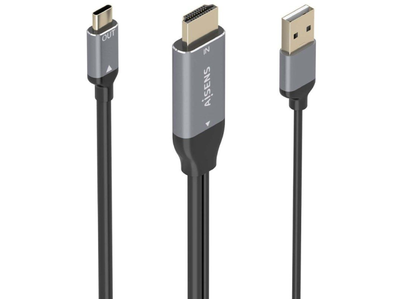 Cable Conversor Aisens A109-0871/ HDMI Macho/ USB Macho - USB Tipo-C Macho/ 1.8m/ Negro