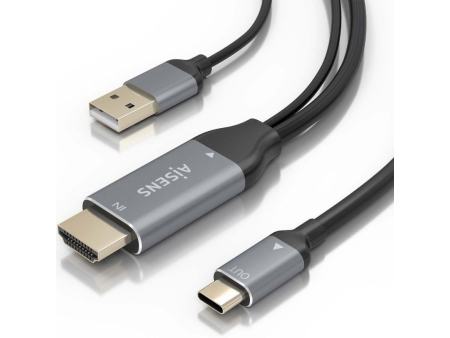 Cable Conversor Aisens A109-0871/ HDMI Macho/ USB Macho - USB Tipo-C Macho/ 1.8m/ Negro