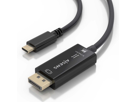 Cable Conversor Aisens A109-0879/ USB Tipo-C Macho - DisplayPort Macho/ 1.8m/ Negro