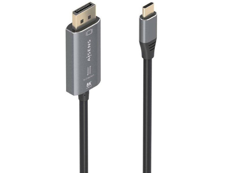 Cable Conversor Aisens A109-0880/ USB Tipo-C Macho - DisplayPort Macho/ 1.8m/ Negro