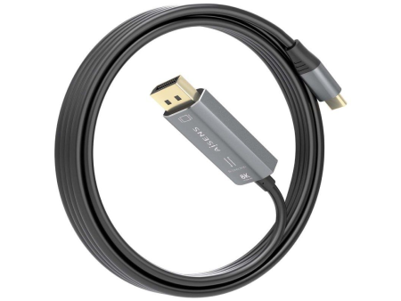 Cable Conversor Aisens A109-0880/ USB Tipo-C Macho - DisplayPort Macho/ 1.8m/ Negro