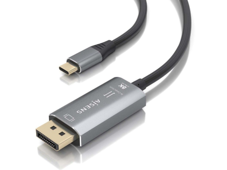 Cable Conversor Aisens A109-0880/ USB Tipo-C Macho - DisplayPort Macho/ 1.8m/ Negro