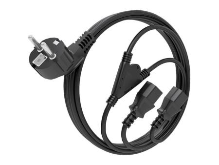 Cable Alimentación CPU Aisens A132-0864/ CEE7 Macho - 2x C13 Hembra/ 1.8m/ Negro