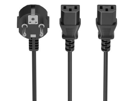 Cable Alimentación CPU Aisens A132-0865/ CEE7 Macho - 2x C13 Hembra/ 3m/ Negro