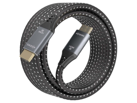 Cable HDMI 2.1 8K Aisens A150-0876/ HDMI Macho - HDMI Macho/ 5m/ Gris y Negro