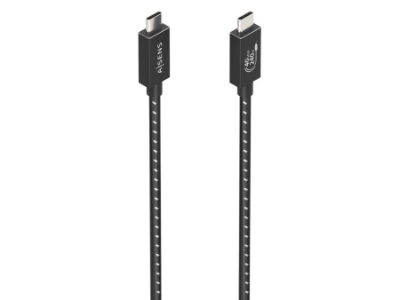 Cable USB 4.0 Tipo-C Aisens A107-0867/ USB Tipo-C Macho - USB Tipo-C Macho/ Hasta 240W/ 1m/ Gris