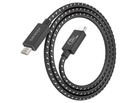 Cable USB 4.0 Tipo-C Aisens A107-0867/ USB Tipo-C Macho - USB Tipo-C Macho/ Hasta 240W/ 1m/ Gris