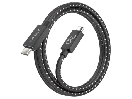 Cable USB 4.0 Tipo-C Aisens A156-0868/ USB Tipo-C Macho - USB Tipo-C Macho/ Hasta 240W/ 40Gbps/ 1.5m/ Gris