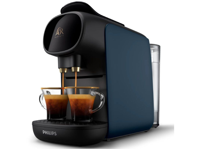 Cafetera de Cápsulas Philips L'Or Barista Sublime LM 9012/40/ Compatible cápsulas Nespresso y L'OR/ Azul y Negra