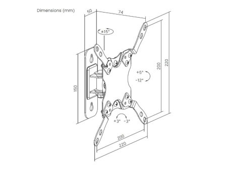 Soporte de Pared Giratorio/ Inclinable/ Nivelable Aisens WT42TSL-273 para Monitores y TV de 13-42'/ hasta 20kg