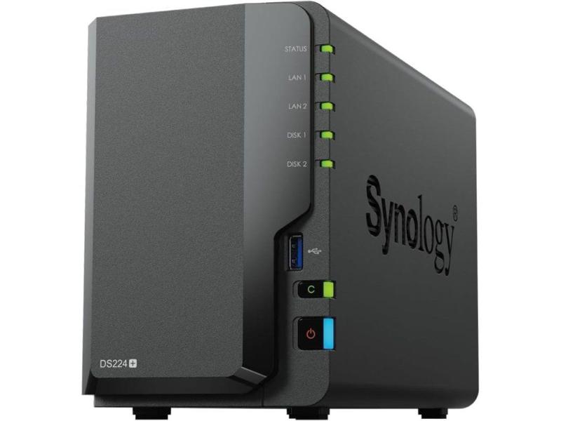 NAS Synology Diskstation DS224+/ 2 Bahías 3.5'- 2.5'/ 2GB DDR4/ Formato Torre