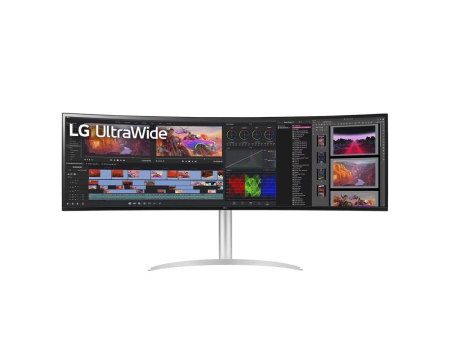 Monitor Gaming Ultrapanorámico Curvo LG UltraGear 49WQ95C-W 49'/ Dual QHD/ Multimedia/ Regulable en altura/ Blanco