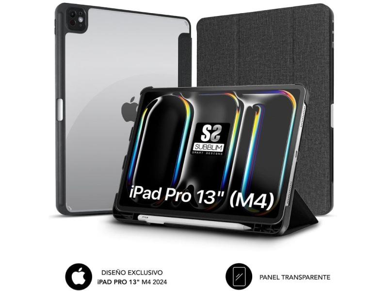 Funda Subblim Clear Shock Case para iPad Pro 12.9' 2024 M4/ Negra