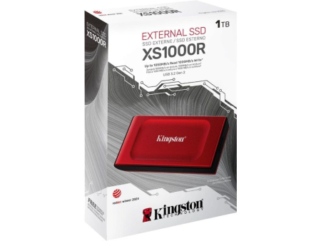 Disco Externo SSD Kingston XS1000 1TB/ USB 3.2/ Rojo