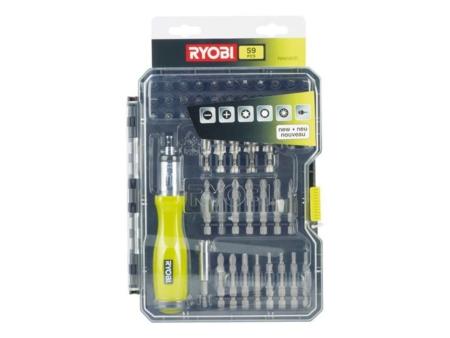 Estuche de 59 Puntas para Atornillar Ryobi RAK59SD / Incluye Destornillador