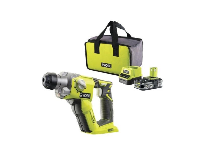 Martillo Percutor Sin Cable Ryobi ONE+ R18SDS-125S/ 1 Batería 18V 2.5 Ah/ Cargador 2.0 A/ Bolsa de Transporte