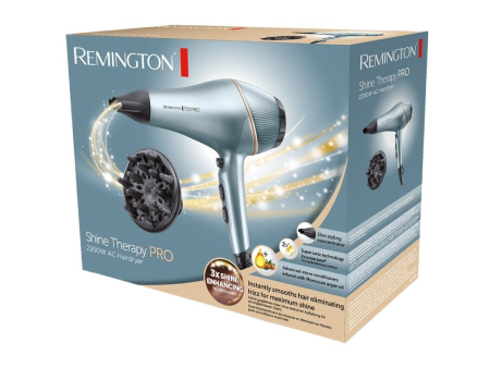 Secador Remington Shine Therapy Pro AC9300/ 2200W/ Iónico/ Negro y Azul