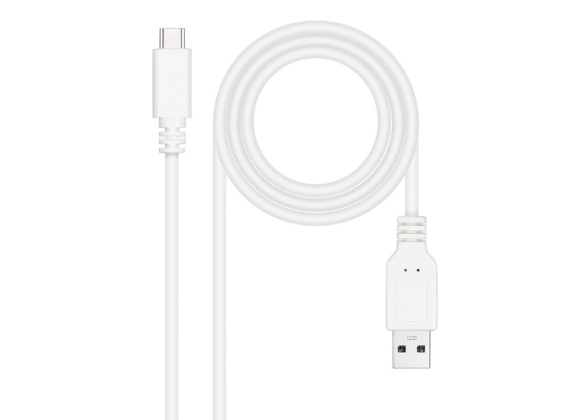 Cable USB 2.0 Nanocable 10.01.2100-W/ USB Tipo-C Macho - USB Macho/ 50cm/ Blanco