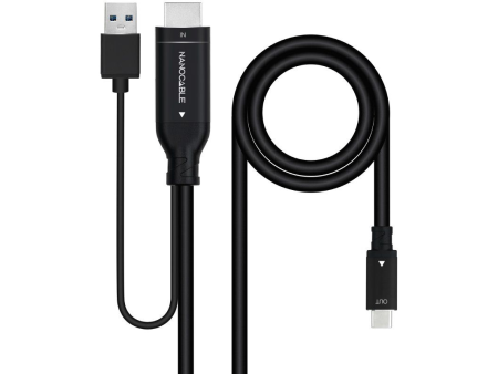 Cable DisplayPort Nanocable 10.15.4354/ DisplayPort Macho - USB Macho/ USB Tipo-C Macho/ 1.8m/ Negro