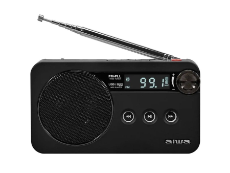 Radio Portátil Aiwa RS-77PLLBK/ Negra