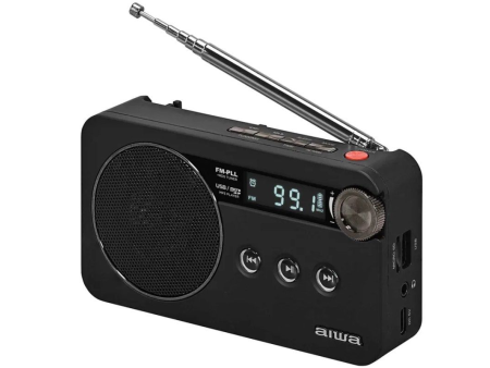 Radio Portátil Aiwa RS-77PLLBK/ Negra