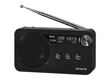 Radio Portátil Aiwa RS-77PLLBK/ Negra