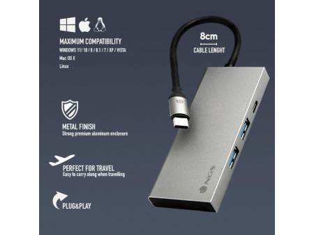 Docking USB Tipo-C NGS WonderDock4 Pro/ 2xUSB/ 1xUSB Tipo-C DP/ 1xHDMI