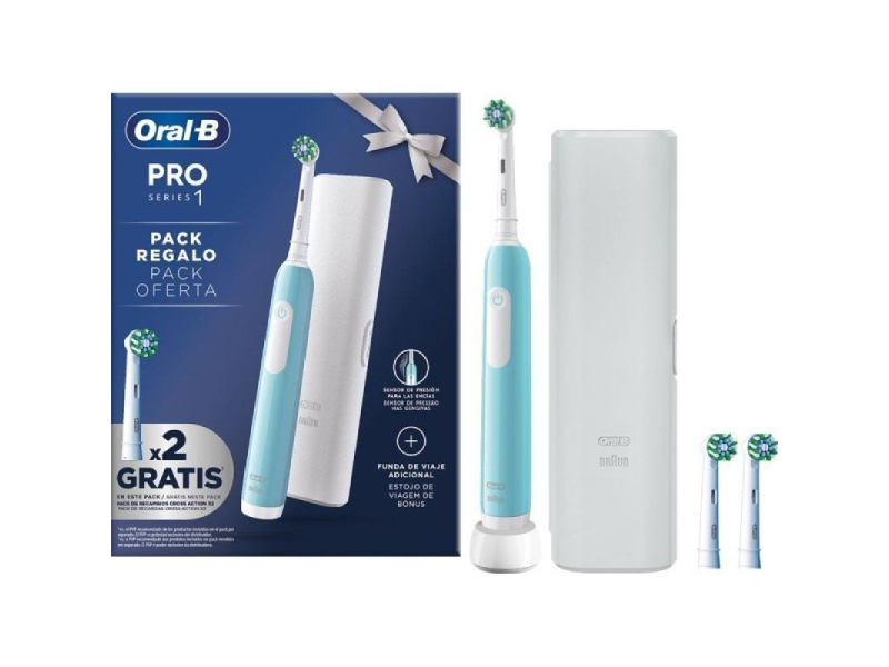 Cepillo Dental Braun Oral-B Pro Series 1/ Incluye 2 cabezales/ Azul