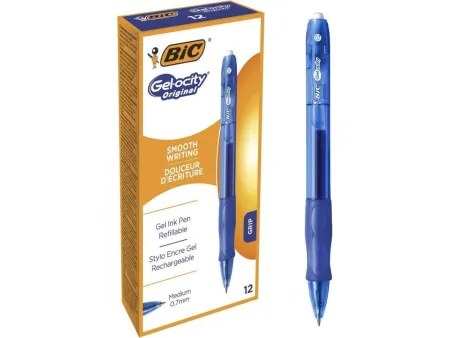 Caja de Bolígrafos de Tinta de Gel Bic Gelocity 526274/ 12 unidades/ Azules