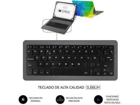 Funda con Teclado Subblim Keytab USB 11' Triángulos USB para Tablets de 11'