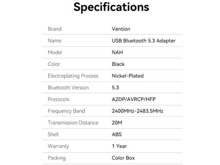 Adaptador USB - Bluetooth Vention NAHB0