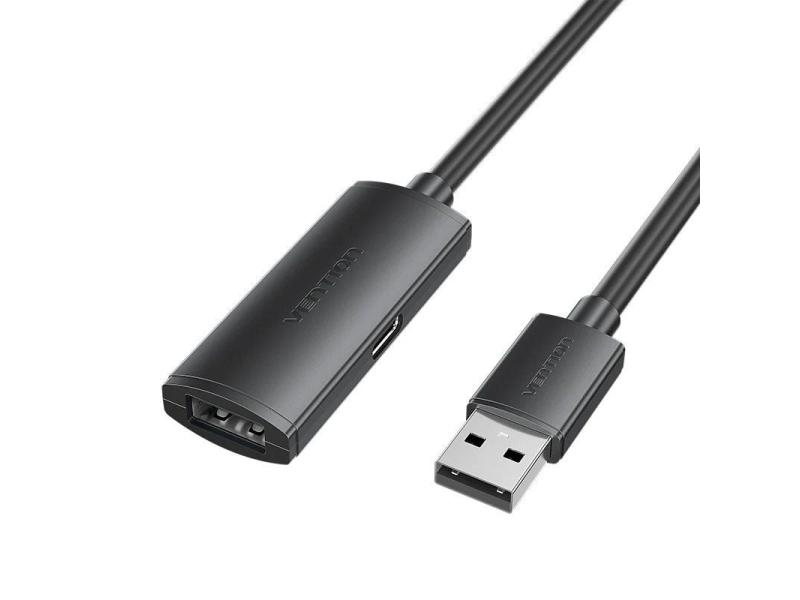 Cable Alargador USB 2.0 Vention CBKBL/ USB Macho - USB Hembra/ 480Mbps/ 10m/ Negro