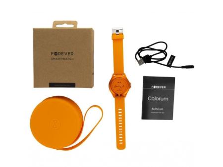 Smartwatch Forever Colorum CW-300/ Notificaciones/ Frecuencia Cardíaca/ Naranja