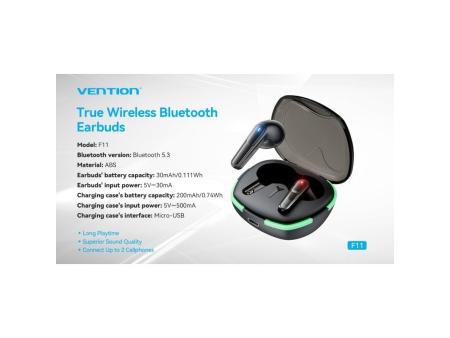 Auriculares Bluetooth Vention AIR A02 F11B0 con estuche de carga/ Autonomía 7h/ Negros