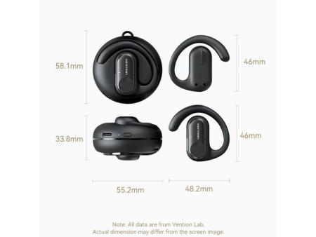 Auriculares Deportivos Bluetooth Vention Open Ear OpenBeat O11 NBPB0 con estuche de carga/ Negros